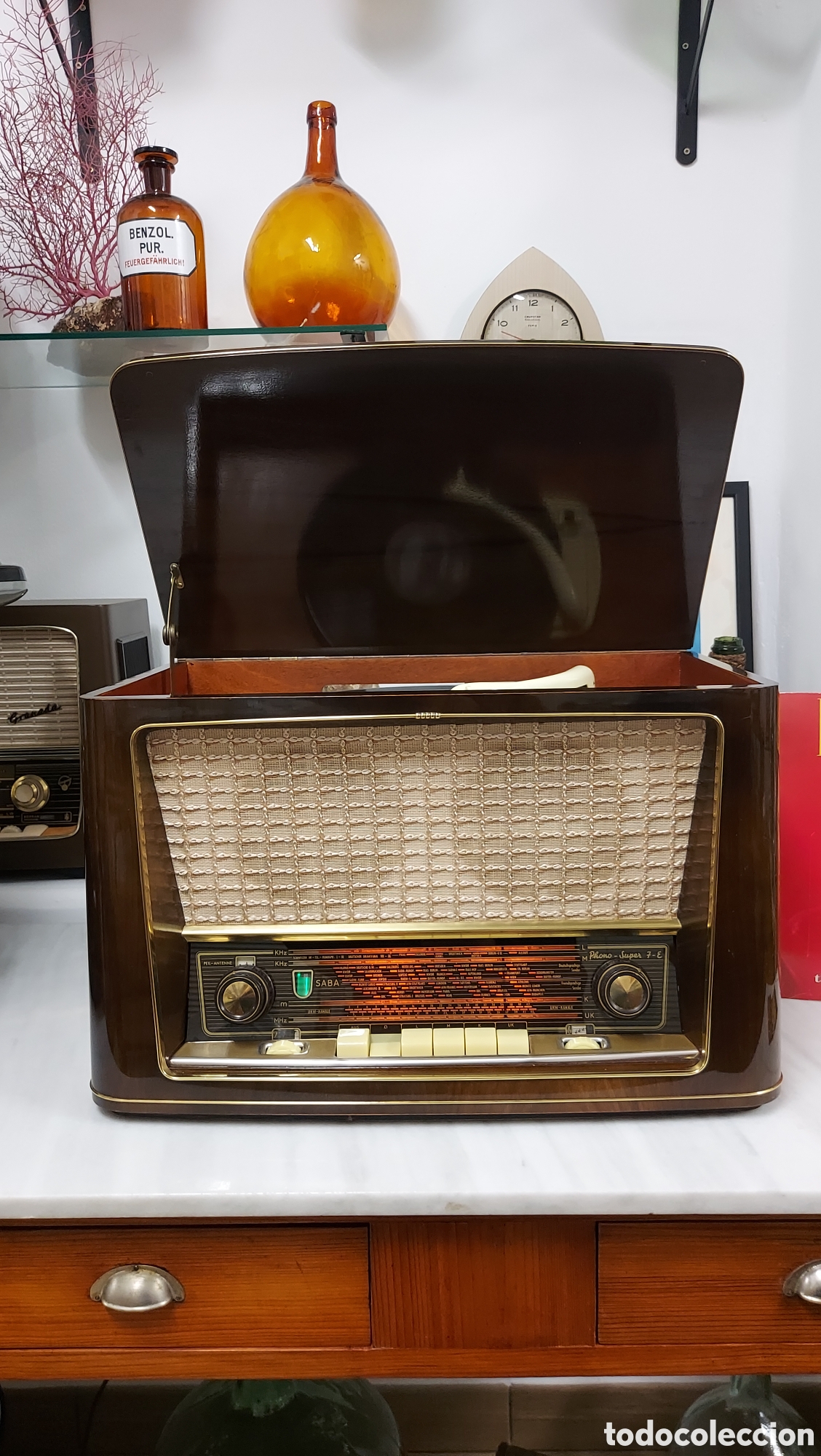 Radios de v&aacute;lvulas: Radio Saba Phono S&uacute;per 7E a&ntilde;o 1956 - Foto 16