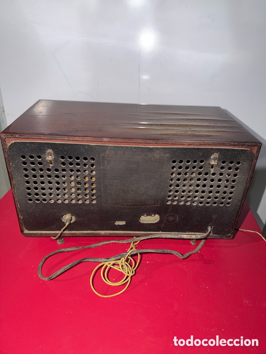 Radios de v&aacute;lvulas: Radio Antigua Marconi Marr&oacute;n Multicolor - Foto 3