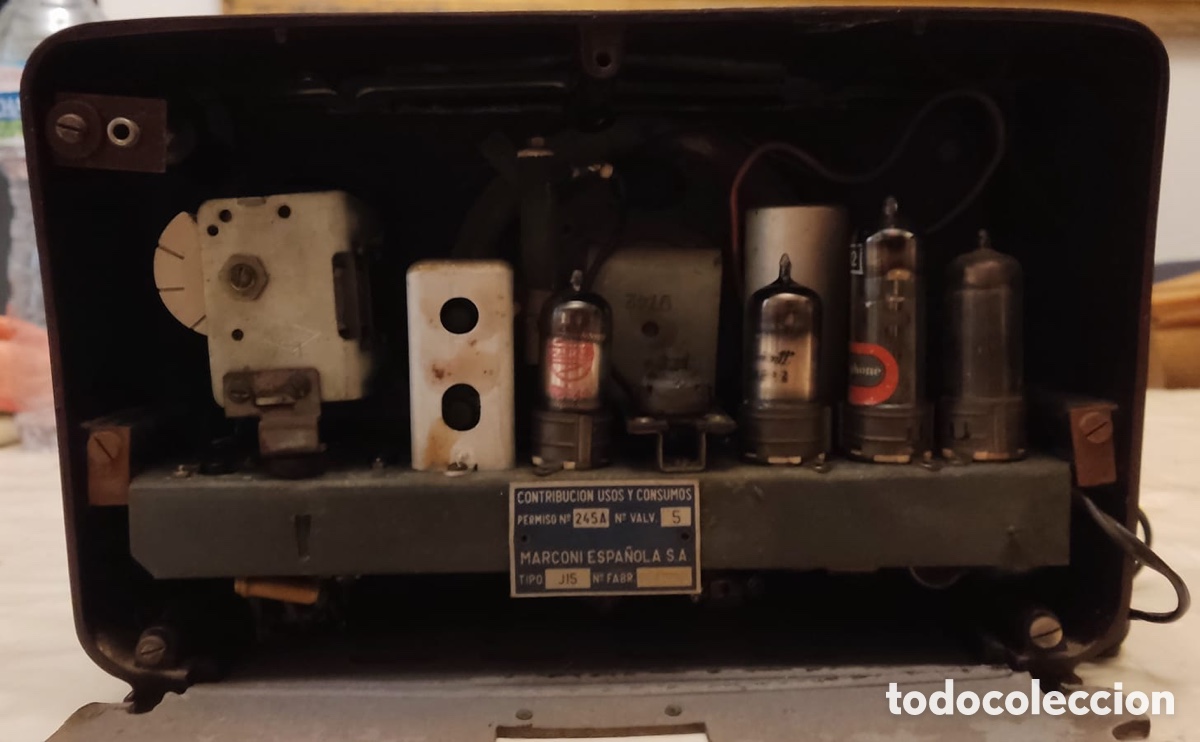Radios de v&aacute;lvulas: Radio Marconi marr&oacute;n - Foto 4