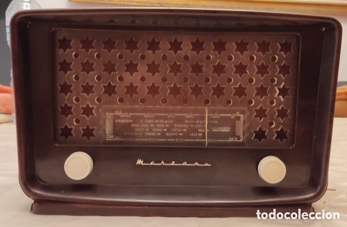 Radios de v&aacute;lvulas: Radio Marconi marr&oacute;n - Foto 1
