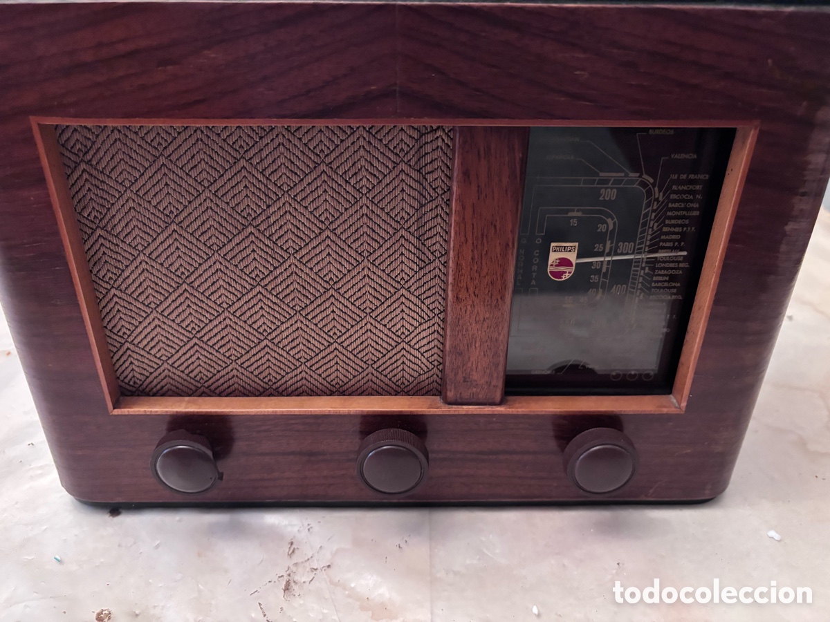 Radios de v&aacute;lvulas: Radio Philips madera - Foto 2