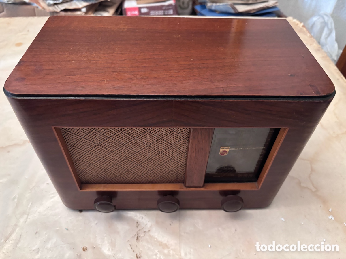 Radios de v&aacute;lvulas: Radio Philips madera - Foto 1
