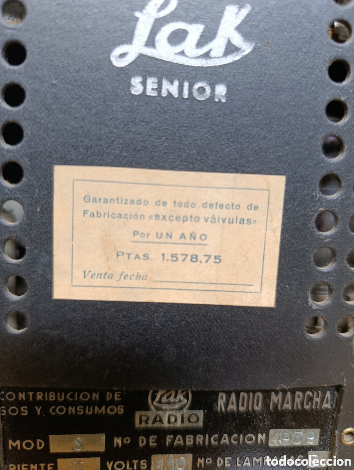 Radios de v&aacute;lvulas: Radio vintage Lak modelo Senior - Foto 3