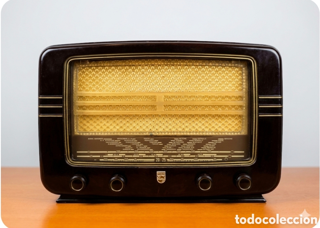 Radios &agrave; lampes: Antigua Radio PHILIPS BE-331-A - Baquelita A&ntilde;os 50 - Completa con V&aacute;lvulas (AZ41)