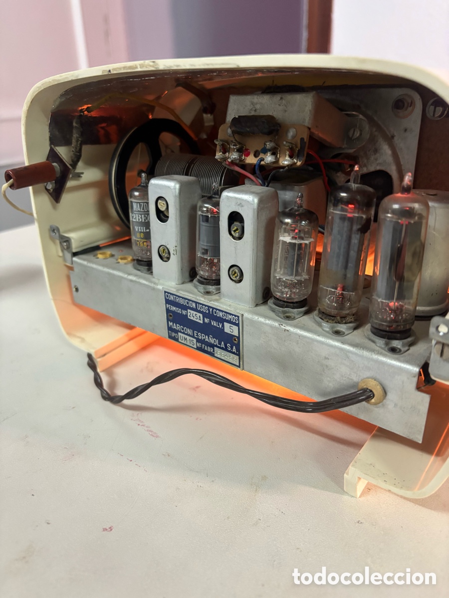 Radios de v&aacute;lvulas: Radio Antigua de v&aacute;lvulas MARCONI UW15 - Foto 5