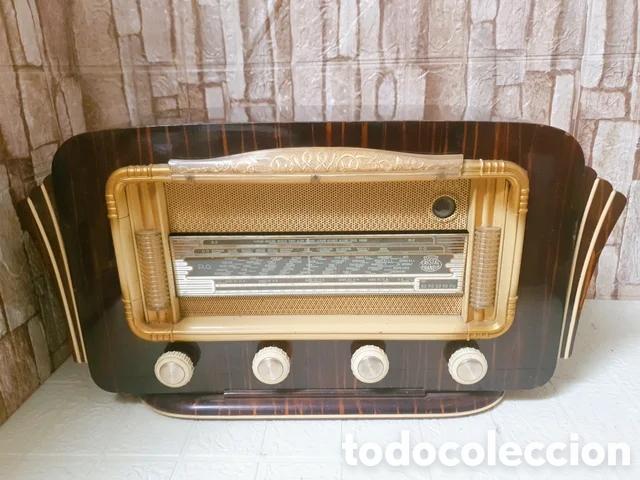Valve radios: Radio ART DECO CRYSTAL GRANDIN FLOR&Egrave;S 634 ANTIGUA V&Aacute;LVULAS LAMPARAS MADERA VINTAGE &Eacute;POCA BAQUELITA