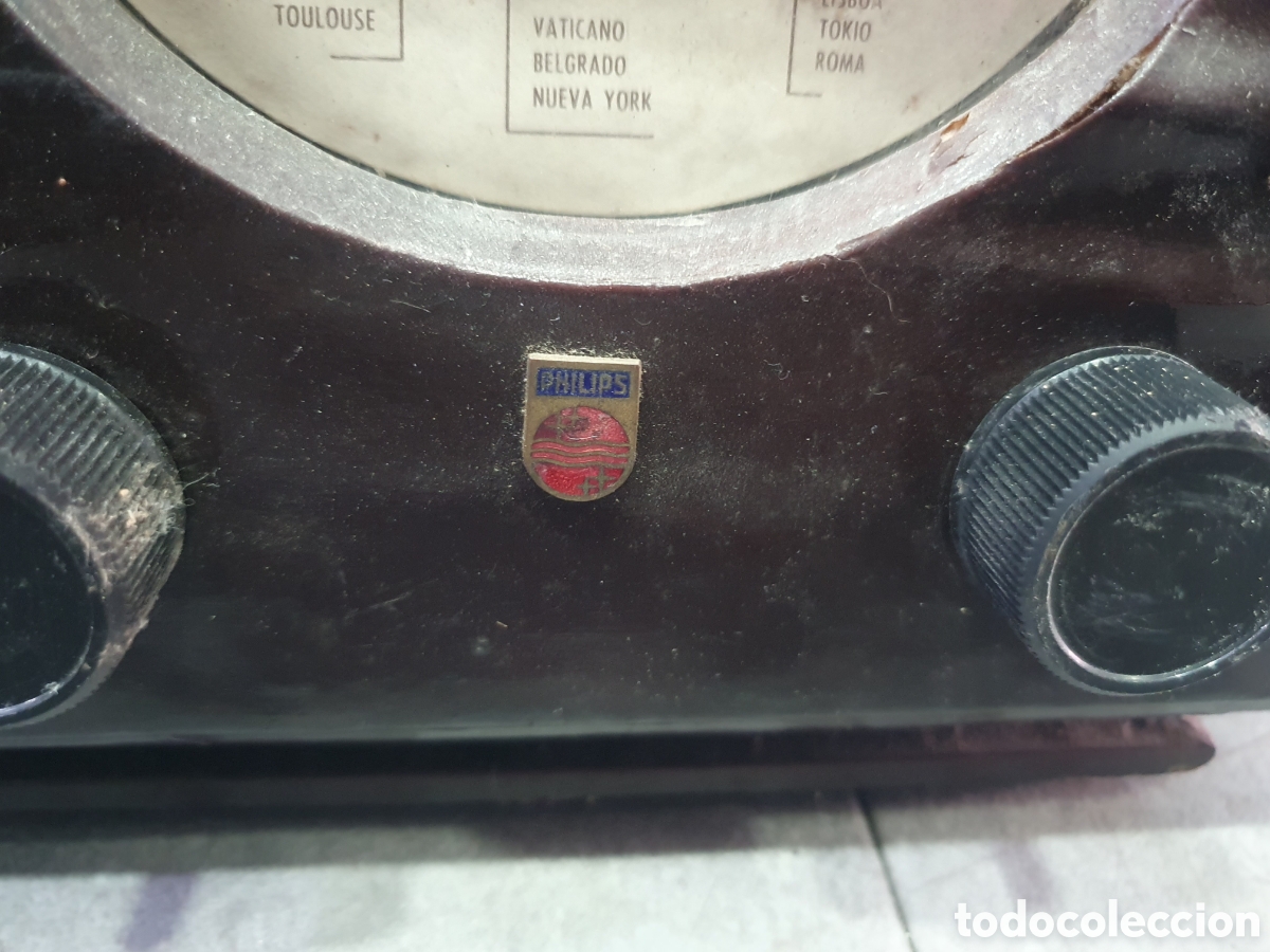 Radios de v&aacute;lvulas: Antigua radio a v&aacute;lvulas Philips. - Foto 4