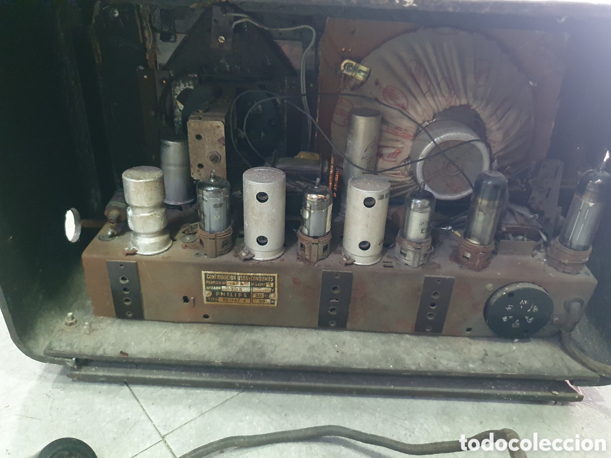 Radios de v&aacute;lvulas: Antigua radio a v&aacute;lvulas Philips. - Foto 6