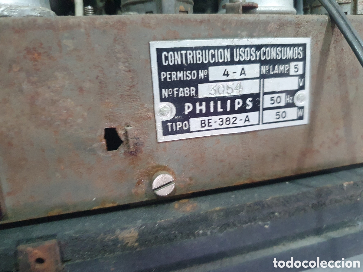 Radios de v&aacute;lvulas: Antigua radio Philips a v&aacute;lvulas. - Foto 3