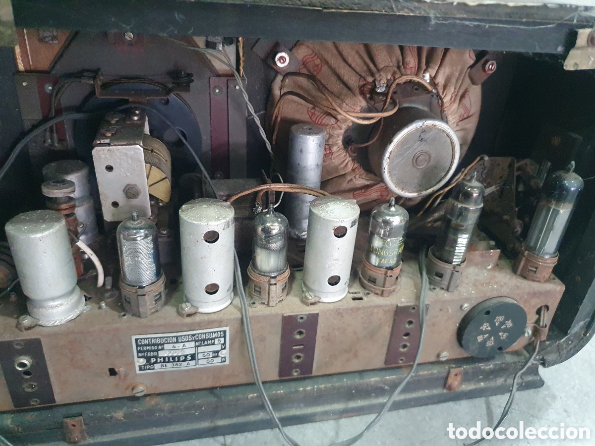 Radios de v&aacute;lvulas: Antigua radio Philips a v&aacute;lvulas. - Foto 4