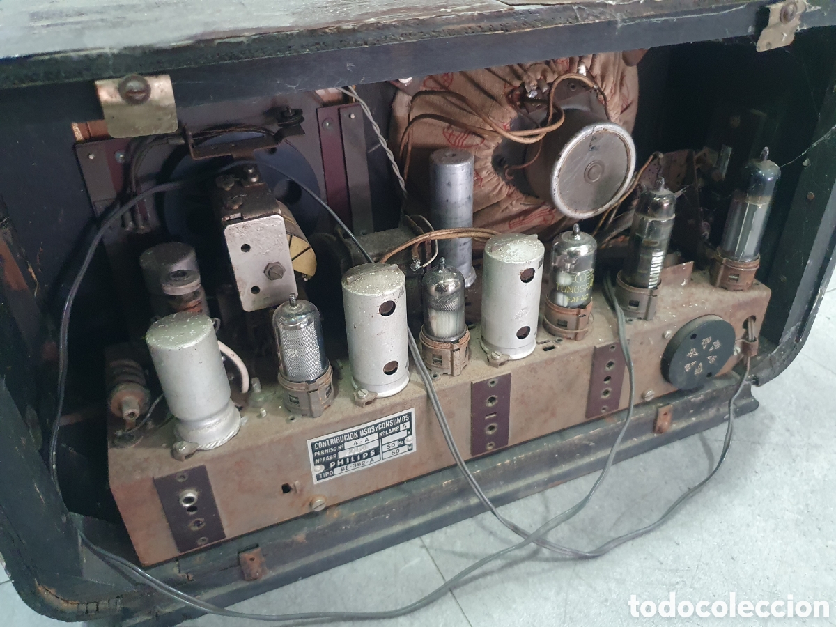 Radios de v&aacute;lvulas: Antigua radio Philips a v&aacute;lvulas. - Foto 5