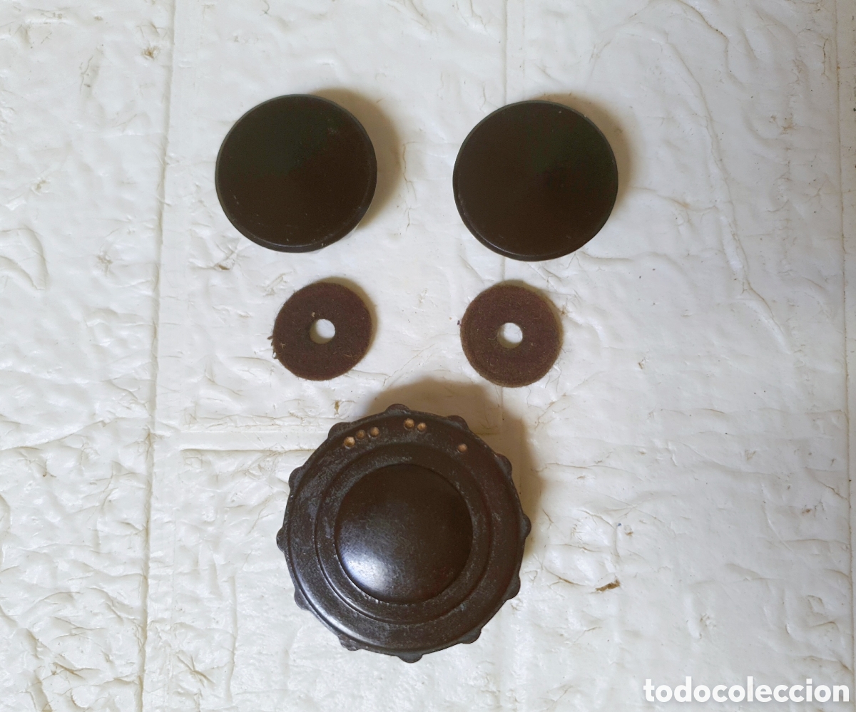 Radios de v&aacute;lvulas: LOTE DE 3 BOTONES BAQUELITA MARRON RADIO ANTIGUA V&Aacute;LVULAS LAMPARAS MADERA VINTAGE &Eacute;POCA VIEJA