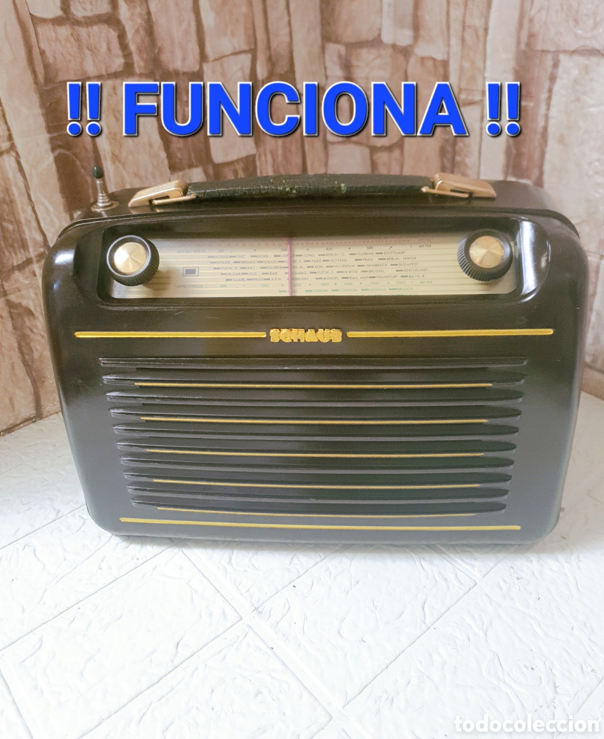 R&ouml;hrenempf&auml;nger: ! FUNCIONA ! RADIO PORTATIL DE V&Aacute;LVULAS SCHAUB LORENZ AMIGO 55 III 3 ANTIGUA VINTAGE BAQUELITA &Eacute;POCA