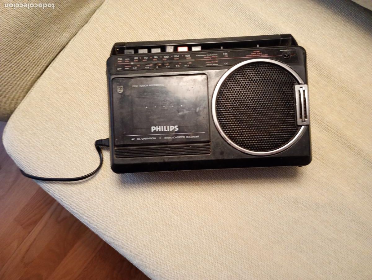 Radios de v&aacute;lvulas: RADIO CASETTE PHILIPS CON CABLE CONECTOR