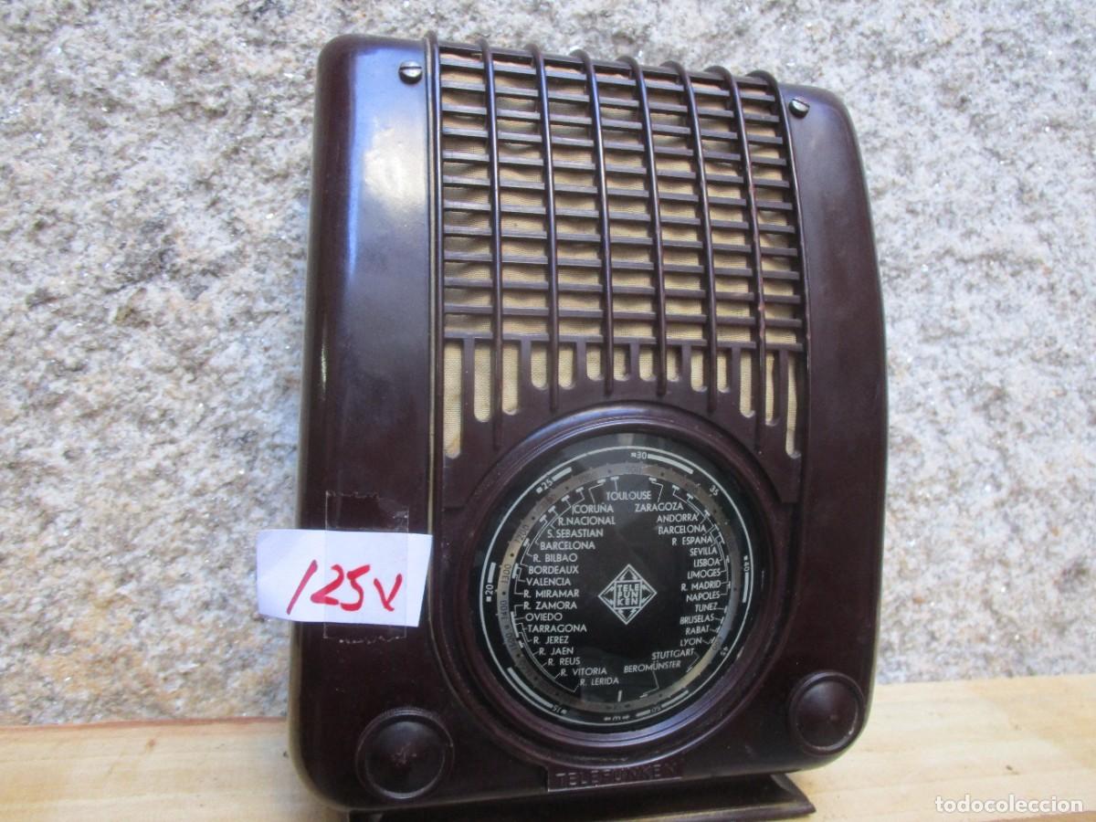R&ouml;hrenempf&auml;nger: RADIO BAKELITA TELEFUNKEN SUPERHETERODINO 954 21CM 1,5KG FUNCIONANDO OM, OC NO, 4 VALVULAS. + INFO