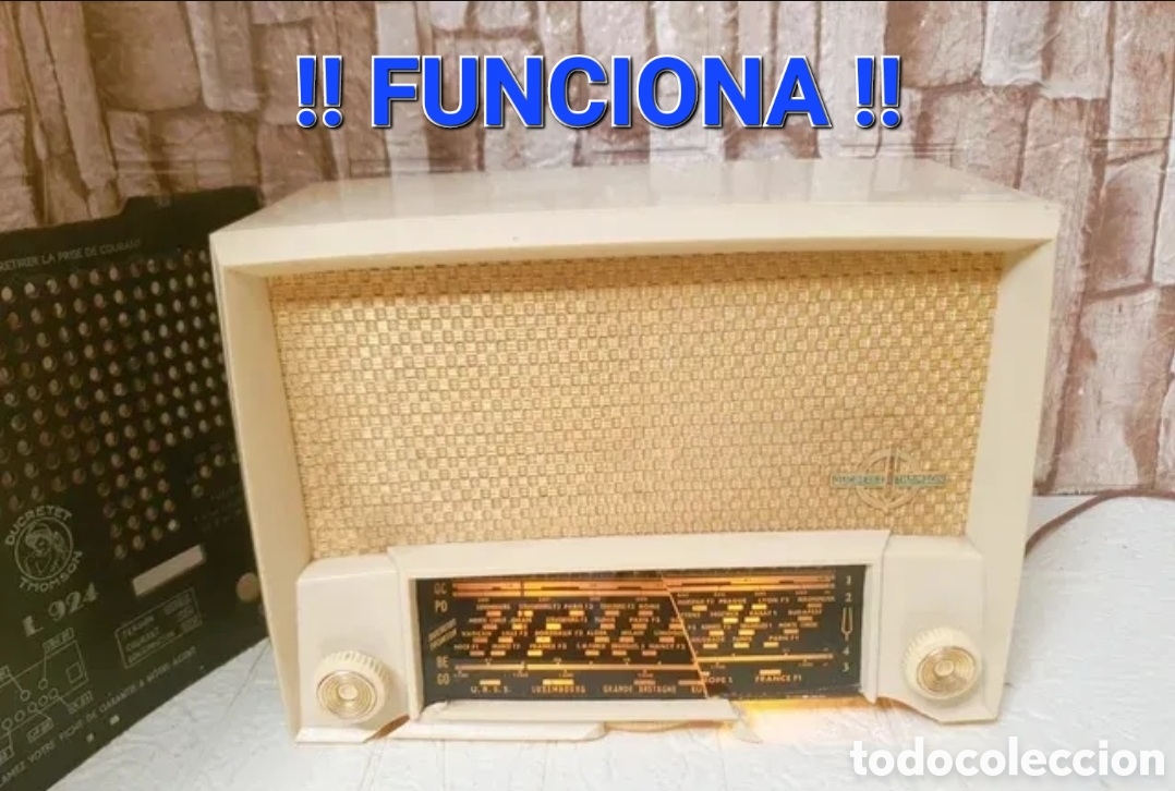 Radio a valvole: FUNCIONA Radio DUCRETET THOMSON L924 L 924 L-924 ANTIGUA V&Aacute;LVULAS BAQUELITA VINTAGE UCH81 UBC81 UF89