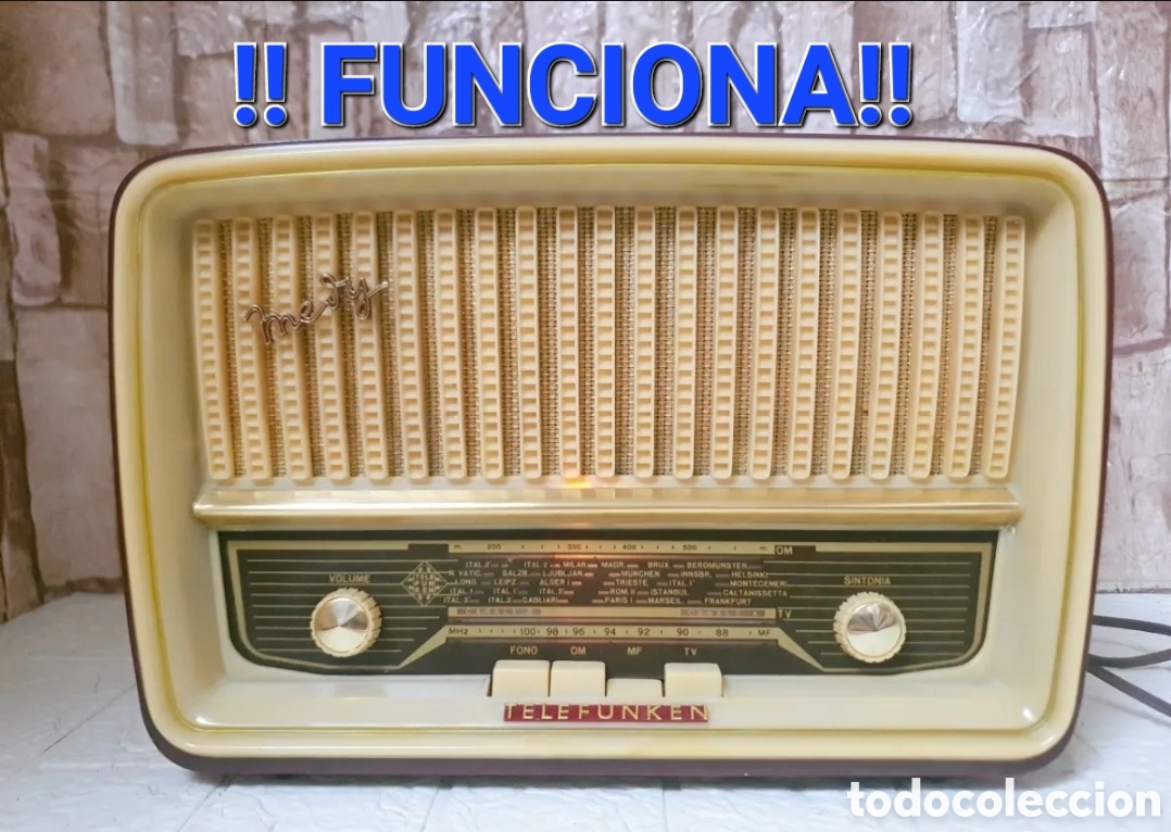 Radios de v&aacute;lvulas: !! FUNCIONA !! TELEFUNKEN MEDY R266 FUNCIONANDO RADIO ANTIGUA V&Aacute;LVULAS BAQUELITA VINTAGE &Eacute;POCA MANDO