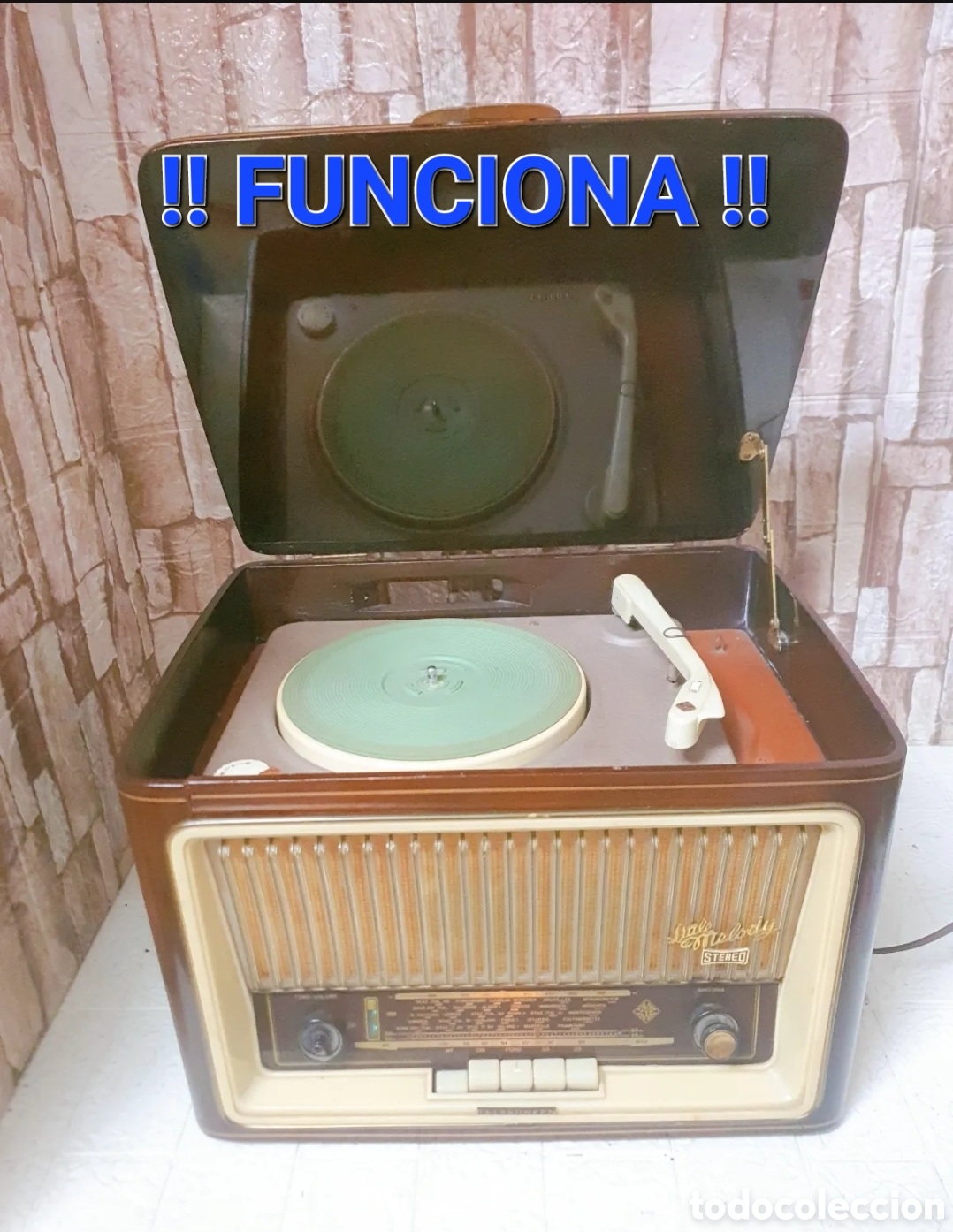 Radios de v&aacute;lvulas: FUNCIONA RADIO TELEFUNKEN LITTLE MELODY STEREO R236 TOCADISCOS ANTIGUA V&Aacute;LVULAS MADERA BAQUELITA