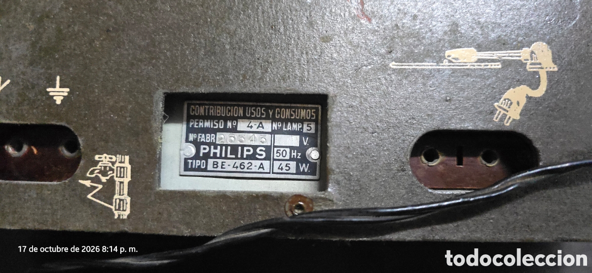 Radios de v&aacute;lvulas: Radio Phillips BE-462 45W 125V - Foto 7