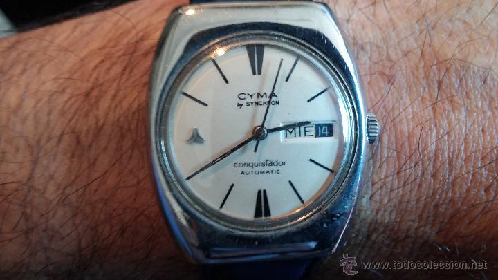 Relojes autom&aacute;ticos: Antiguo reloj Cyma autom&aacute;tico Conquistador by Synchron - Foto 2