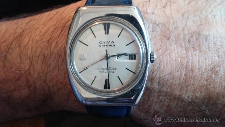 Relojes autom&aacute;ticos: Antiguo reloj Cyma autom&aacute;tico Conquistador by Synchron - Foto 8