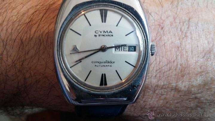 Relojes autom&aacute;ticos: Antiguo reloj Cyma autom&aacute;tico Conquistador by Synchron - Foto 9
