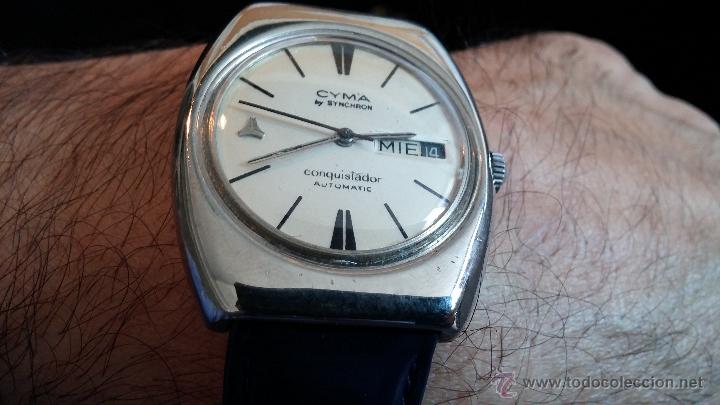 Relojes autom&aacute;ticos: Antiguo reloj Cyma autom&aacute;tico Conquistador by Synchron - Foto 10
