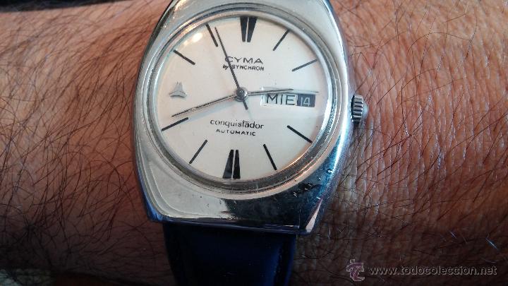 Relojes autom&aacute;ticos: Antiguo reloj Cyma autom&aacute;tico Conquistador by Synchron - Foto 11