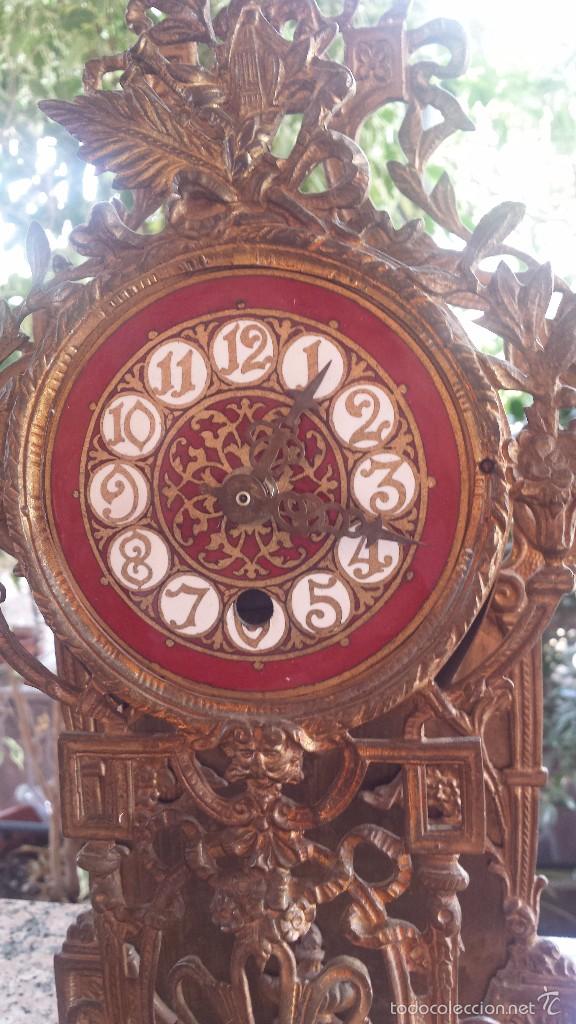 Relojes autom&aacute;ticos: antiguo reloj de bronce, - Foto 3