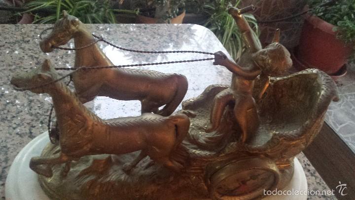 Relojes autom&aacute;ticos: ANTIGUO RELOJ DE BRONCE Y BASE DE MARMOL - Foto 3