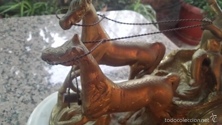 Relojes autom&aacute;ticos: ANTIGUO RELOJ DE BRONCE Y BASE DE MARMOL - Foto 5