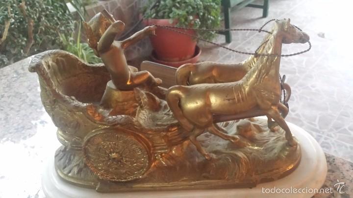 Relojes autom&aacute;ticos: ANTIGUO RELOJ DE BRONCE Y BASE DE MARMOL - Foto 7