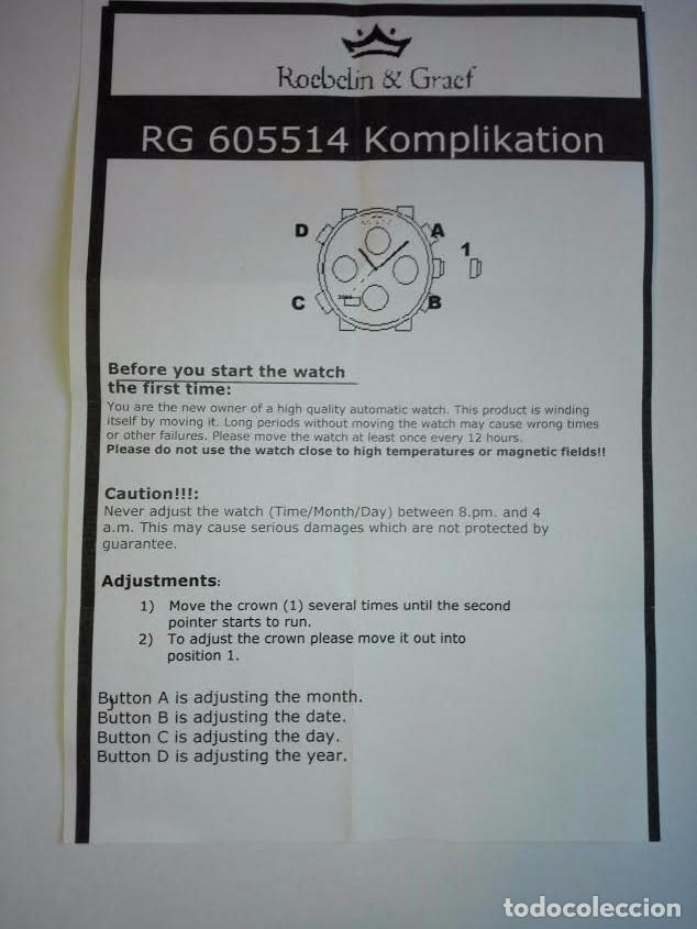 Relojes autom&aacute;ticos: RELOJ ROBELIN & GRAEF COMPLICACI&Oacute;N - Foto 4