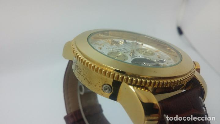 Relojes automáticos: Reloj Skeleton automatico de caballero dorado - Foto 26 - 103809027