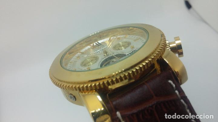 Relojes automáticos: Reloj Skeleton automatico de caballero dorado - Foto 27 - 103809027