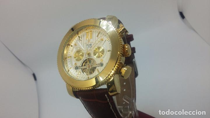 Relojes automáticos: Reloj Skeleton automatico de caballero dorado - Foto 41 - 103809027