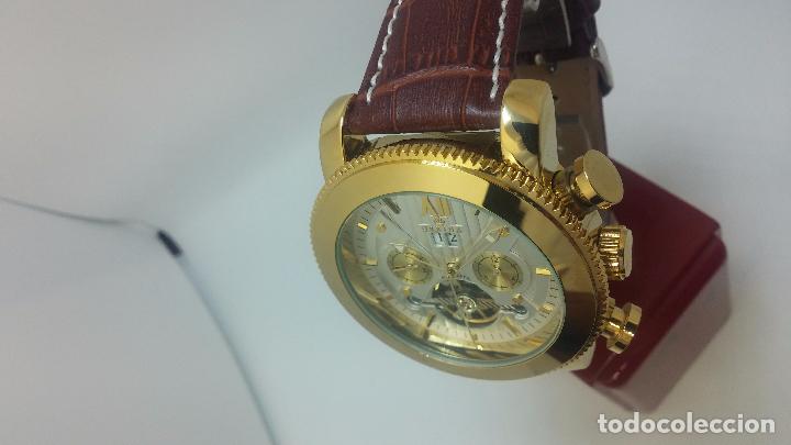 Relojes automáticos: Reloj Skeleton automatico de caballero dorado - Foto 45 - 103809027