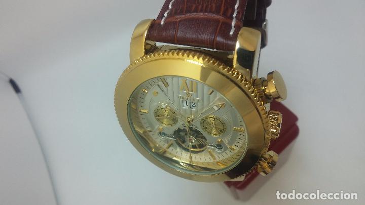 Relojes automáticos: Reloj Skeleton automatico de caballero dorado - Foto 46 - 103809027