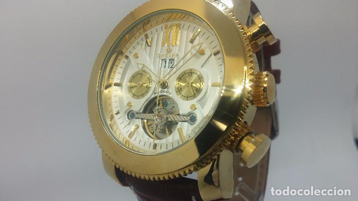 Relojes automáticos: Reloj Skeleton automatico de caballero dorado - Foto 70 - 103809027