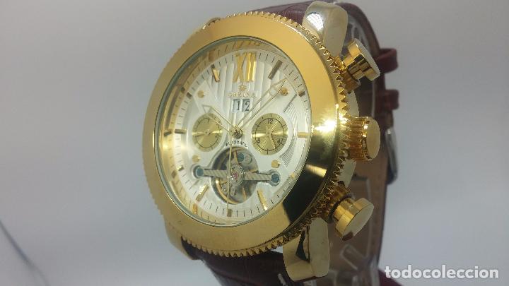 Relojes automáticos: Reloj Skeleton automatico de caballero dorado - Foto 71 - 103809027