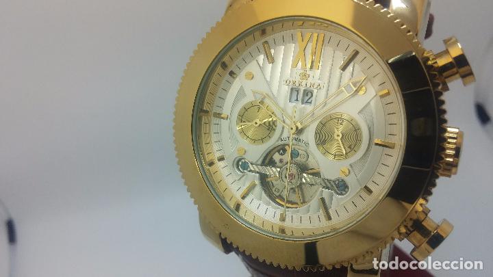 Relojes automáticos: Reloj Skeleton automatico de caballero dorado - Foto 75 - 103809027