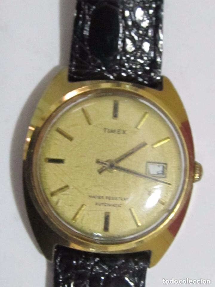 Relojes autom&aacute;ticos: RELOJ AUTOMATICO TIMEX CHAPADO EN ORO DIAL A LAS 3 FUNCIONANDO - Foto 5