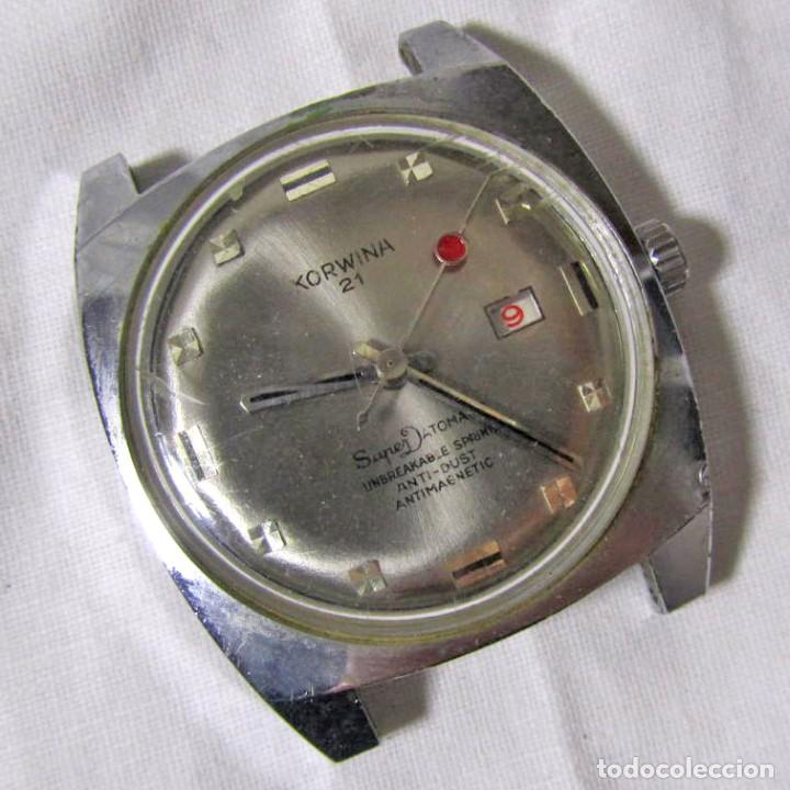 Relojes autom&aacute;ticos: Reloj de pulsera autom&aacute;tico Korwina 21 Super Datomatic, funcionando - Foto 1