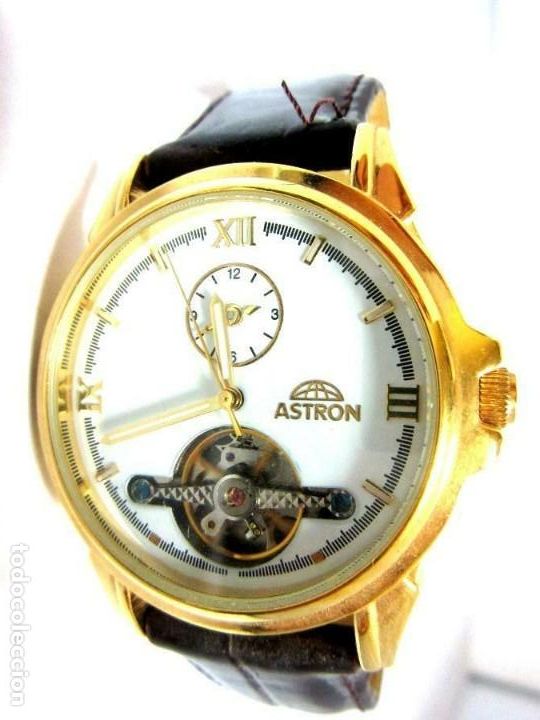 Relojes autom&aacute;ticos: CABALLERO Astron Tourbillon - Goldfb. Reloj autom&aacute;tico de pulsera cuero marr&oacute;n oscuro. -...nuevo.