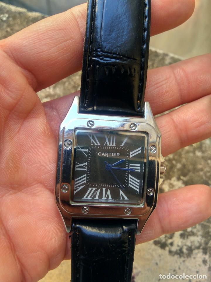 CRWSSA0037 - Montre Santos de Cartier - Grand modèle, mouvement  automatique, acier, ADLC, bracelets interchangeables en métal et caoutchouc  - Cartier