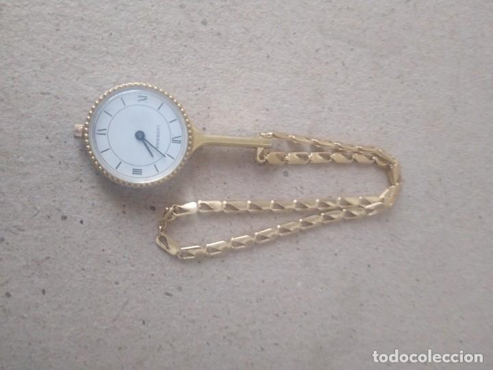 Relojes autom&aacute;ticos: (LUCERNE) RELOJ DORADO DE COLGAR AUTOM&Aacute;TICO CON CADENA funcionando - Foto 3