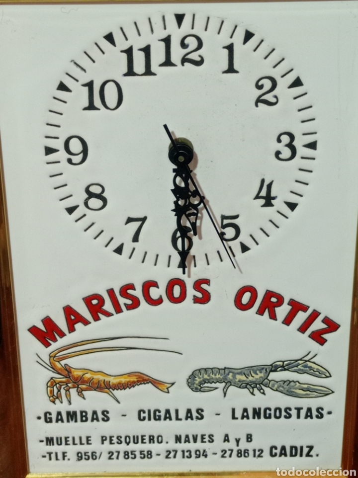 reloj ceramica publicidad mariscos ortiz 35x25 - Compra venta en  todocoleccion