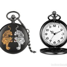 Relógios automáticos: RELOJ BOLSILLO TIGRES LEONES DE LUCHA (CON CAJA). Lote 253308675