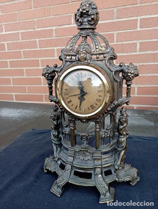 Relojes autom&aacute;ticos: RELOJ SOBREMESA EN CHAPA AL DORADO - Foto 7