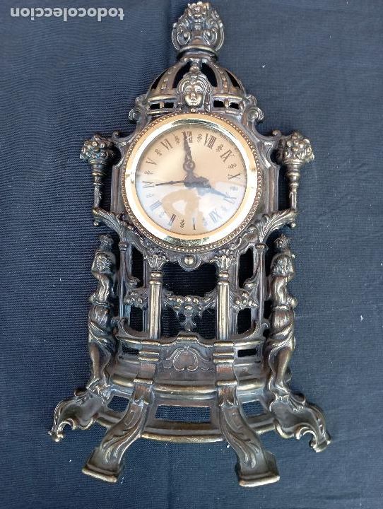 Relojes autom&aacute;ticos: RELOJ SOBREMESA EN CHAPA AL DORADO - Foto 1